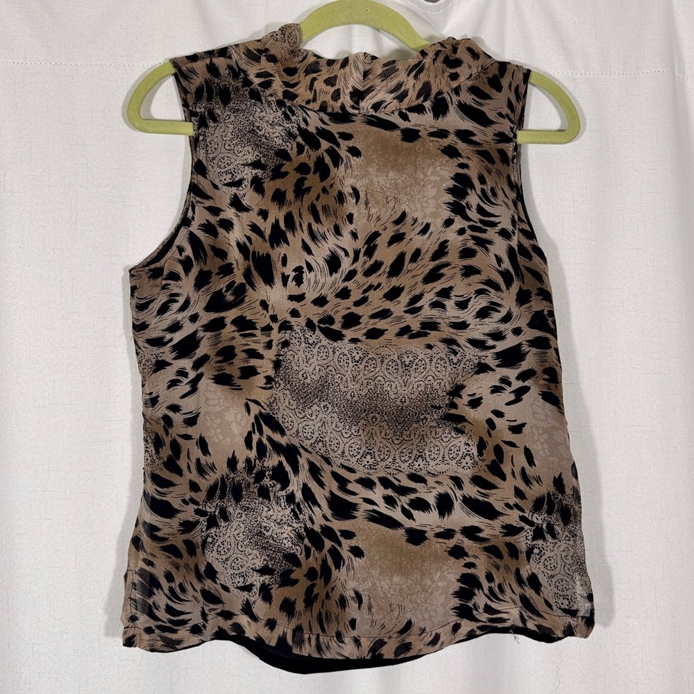 Vintage Silk Animal Print Cowl Neck Blouse - Picture 3 of 5